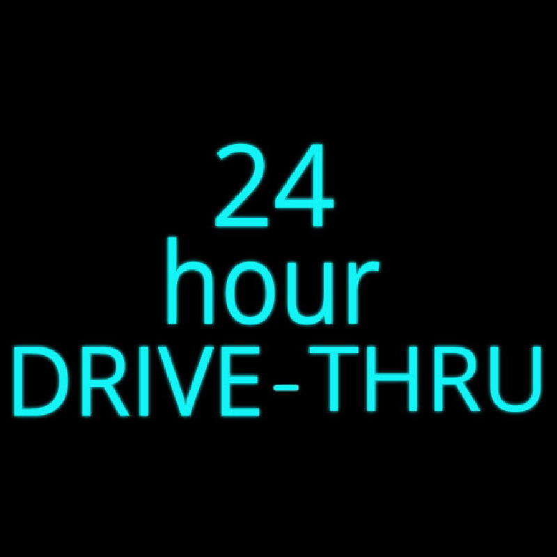 Custom 24 Hours Double Stroke Drive Thru Neon Sign USA