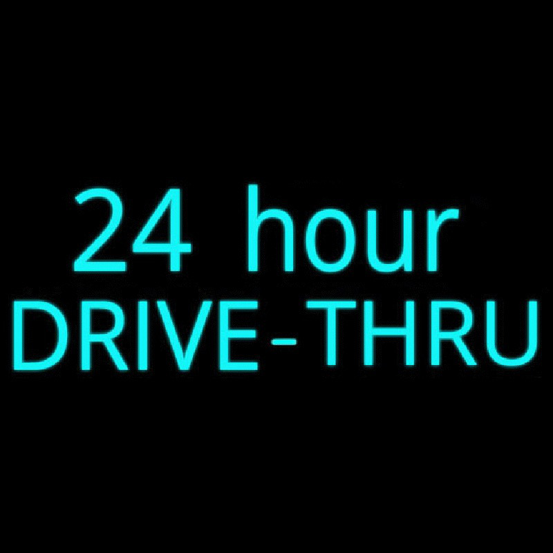 Custom 24 Hours Drive Thru Neon Sign USA