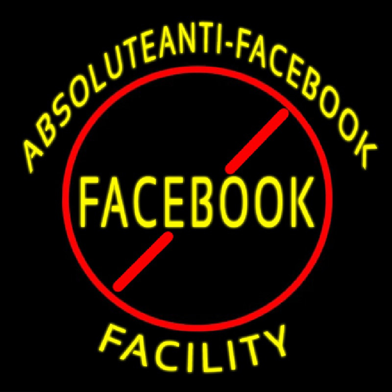 Custom Absoluteanti Facebook Facilty Neon Sign USA
