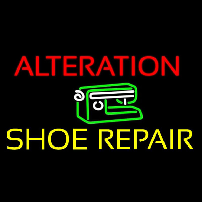 Custom Alteration Shoe Repair Block Neon Sign