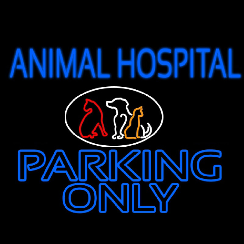 Custom Animal Hospital Parking Only Neon Sign USA