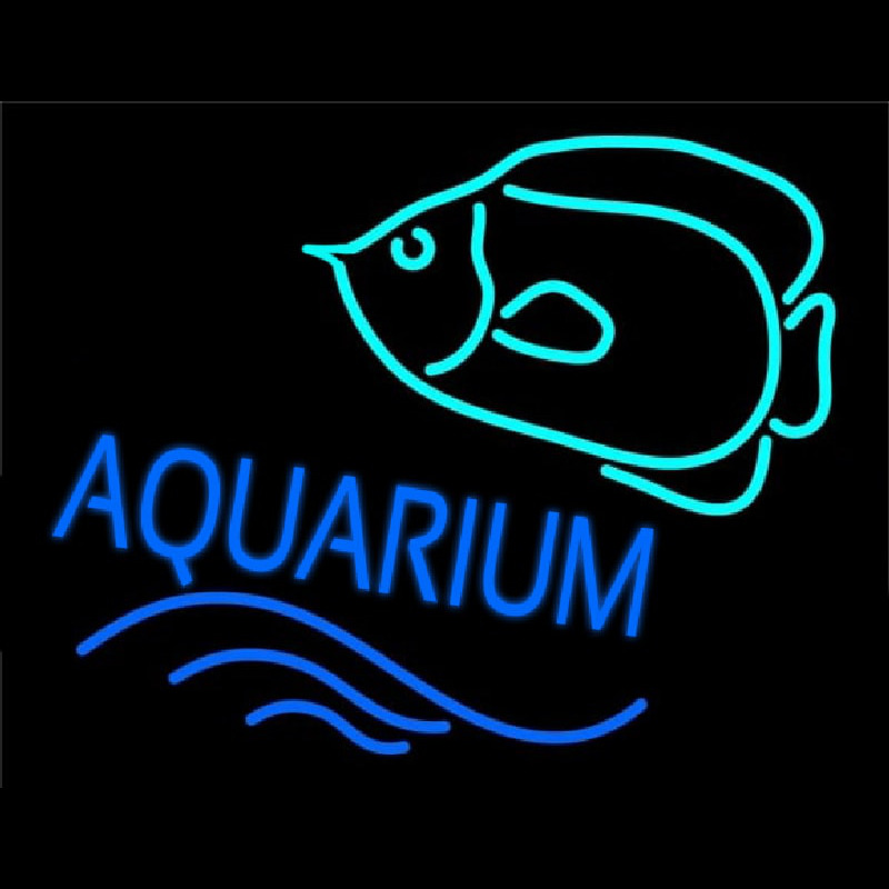 Custom Aquarium With Fish Logo Neon Sign USA