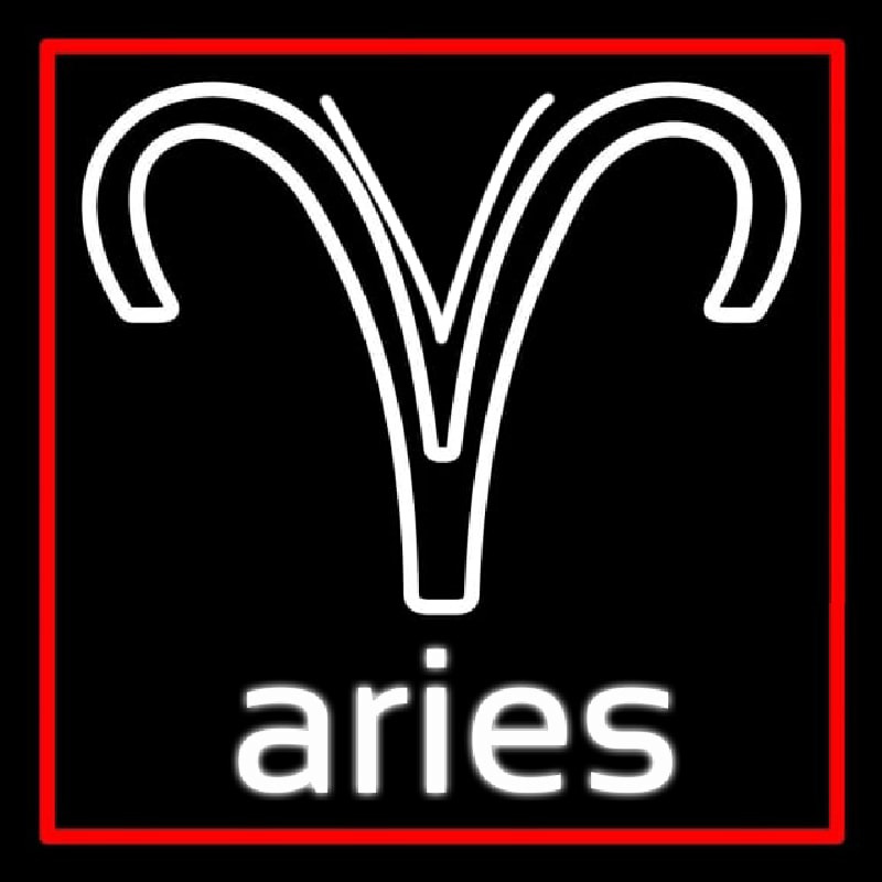Custom Aries Zodiac Red Border Neon Sign USA