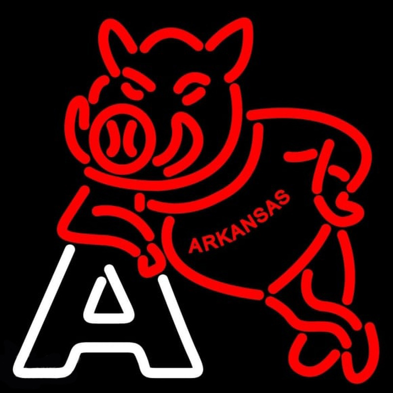 Custom Arkansas Razorbacks Primary 1951 1962 Logo NCAA Neon Sign Neon Sign USA