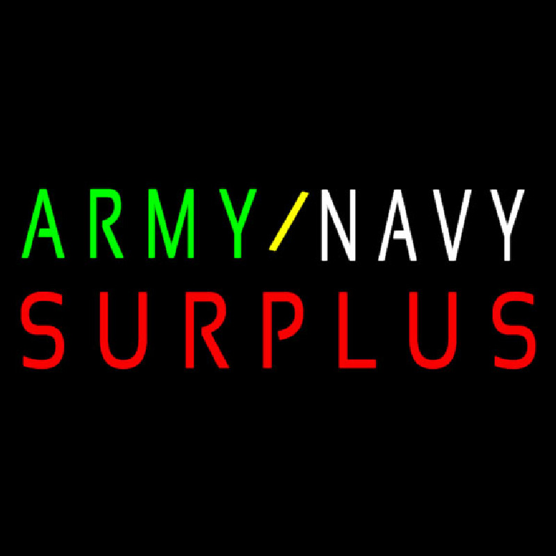 Custom Army Navy Surplus Neon Sign USA