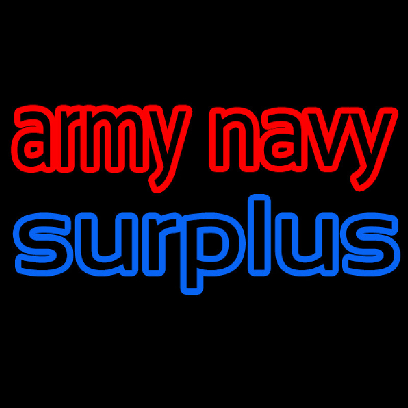 Custom Army Navy Surplus Neon Sign USA