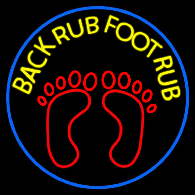 Custom Back Rub Foot Rub Red Foot Neon Sign USA