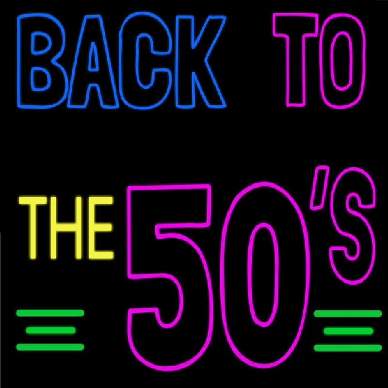 Custom Back To The 50s Block Neon Sign USA