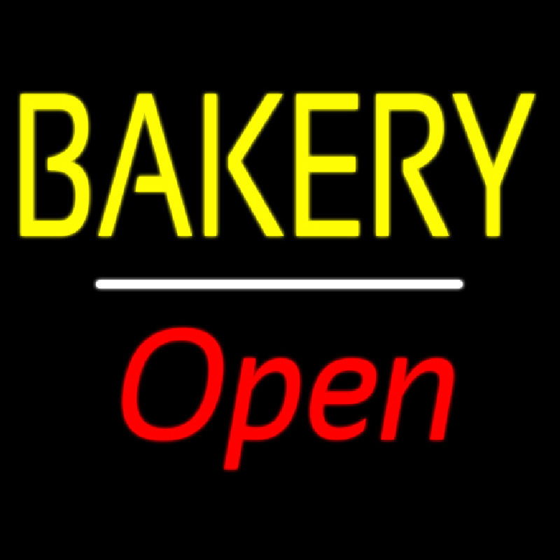 Custom Bakery Open White Line Neon Sign USA