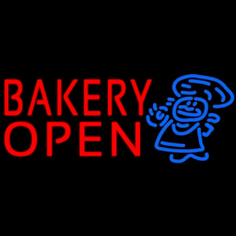 Custom Bakery Open With Man Neon Sign USA