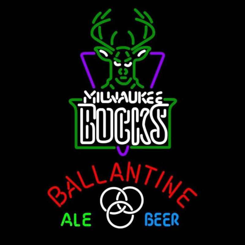 Custom Ballantine Milwaukee Bucks NBA Beer Sign Neon Sign USA