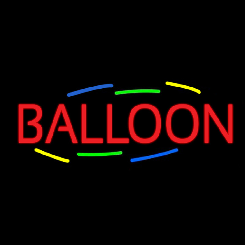 Custom Balloon Multicolored Deco Style Neon Sign USA