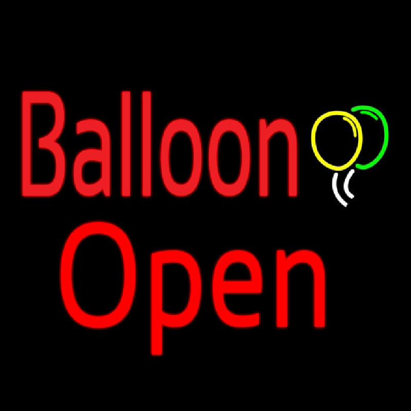 Custom Balloon Open Red Neon Sign USA