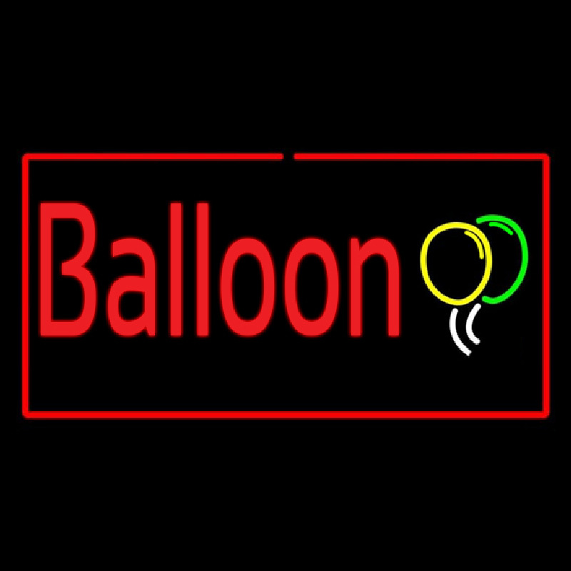 Custom Balloon Rectangle Red Neon Sign USA