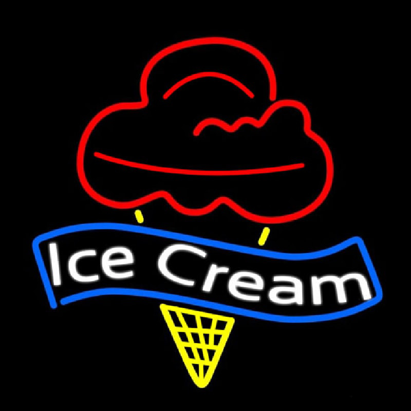 Custom Banner Ice Cream Neon Sign USA