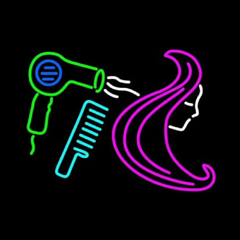 Custom Barber Shop Hair Logo Salon Neon Sign USA
