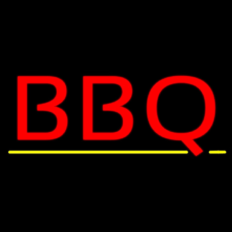 Custom Bbq With Yellow Line Neon Sign USA