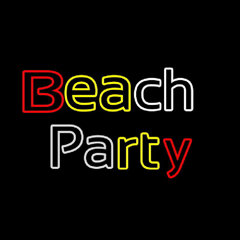Custom Beach Party Multicolor Neon Sign USA
