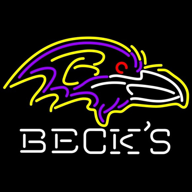 Custom Becks Baltimore Ravens NFL Neon Sign Neon Sign USA