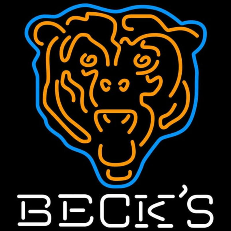 Custom Becks Chicago Bears NFL Neon Sign Neon Sign USA