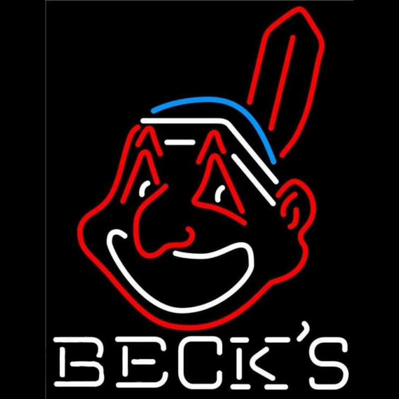 Custom Becks Cleveland Indians MLB Beer Sign Neon Sign USA