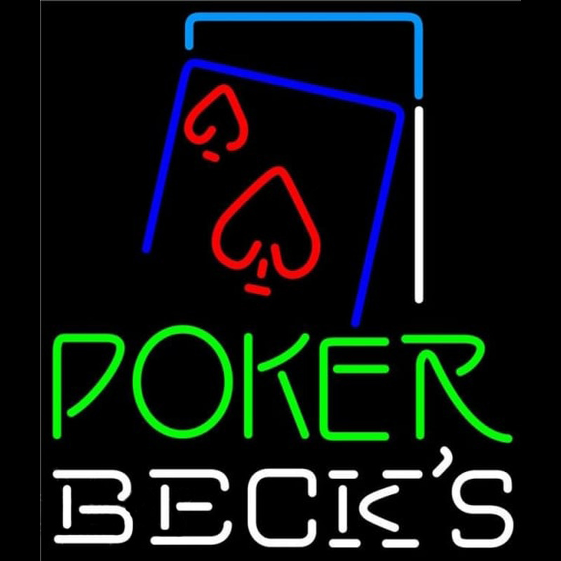Custom Becks Green Poker Red Heart Beer Sign Neon Sign USA