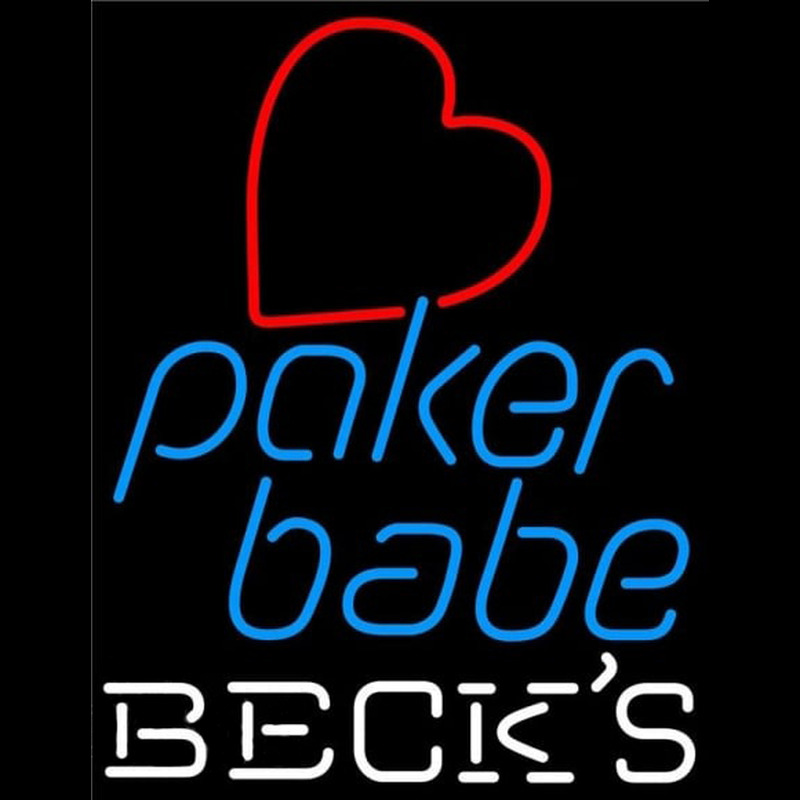 Custom Becks Poker Girl Heart Babe Beer Sign Neon Sign USA