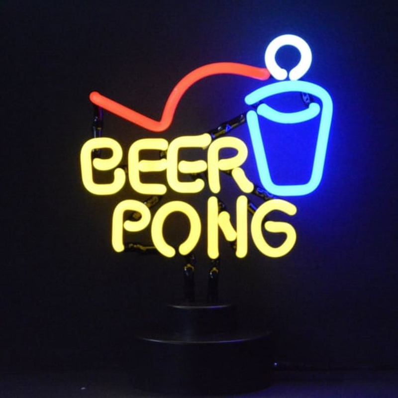 Custom Beer Pong Desktop Neon Sign