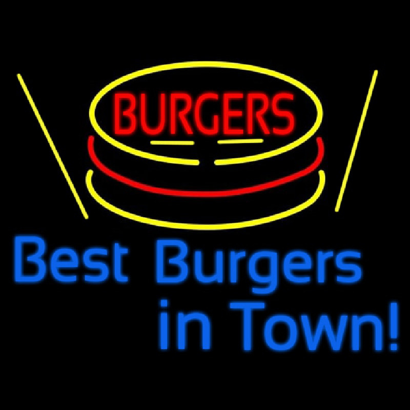 Custom Best Burgers Intown Neon Sign USA