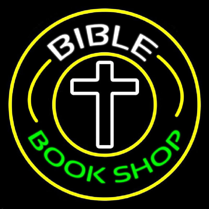 Custom Bible Book Shop With Border Neon Sign USA