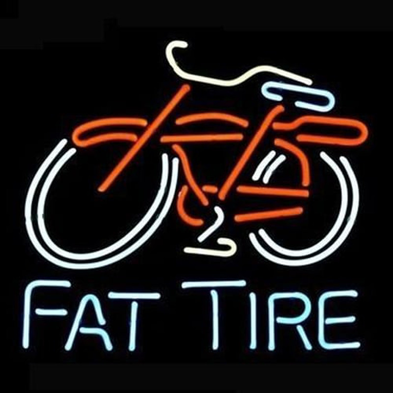 Custom Big Fat Tire Bicycle Bike Logo Pub Neon Sign USA