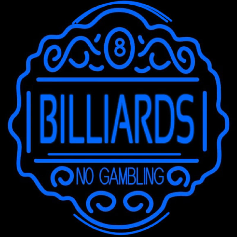 Custom Billiards No Gambling Neon Sign USA