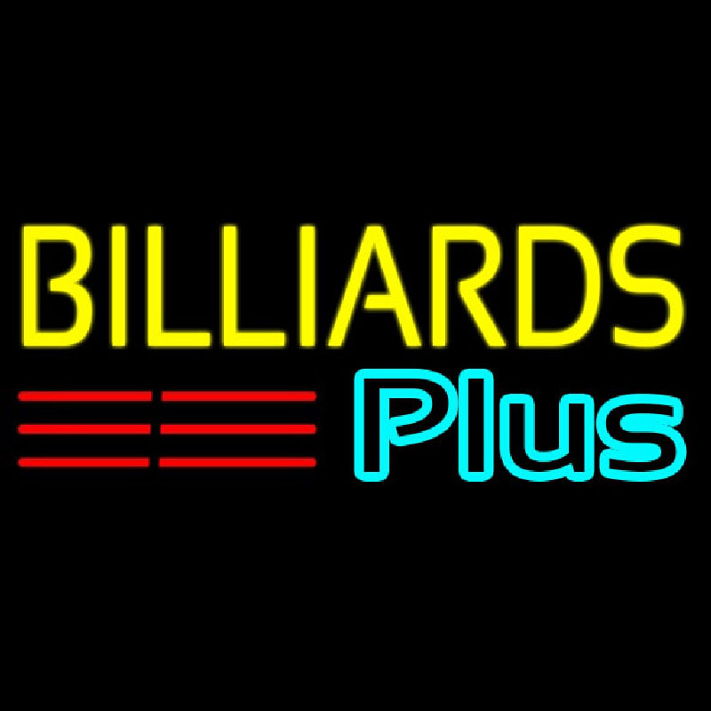 Custom Billiards Plus 1 Neon Sign USA