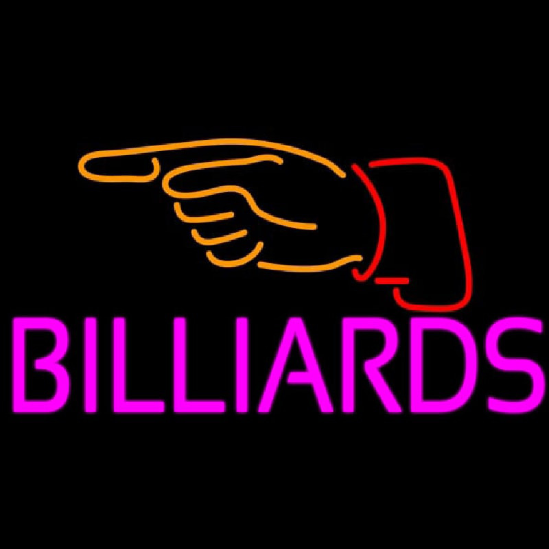 Custom Billiards With Hand Logo 1 Neon Sign USA