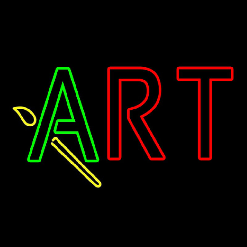 Custom Block Art With Brush Logo Neon Sign USA