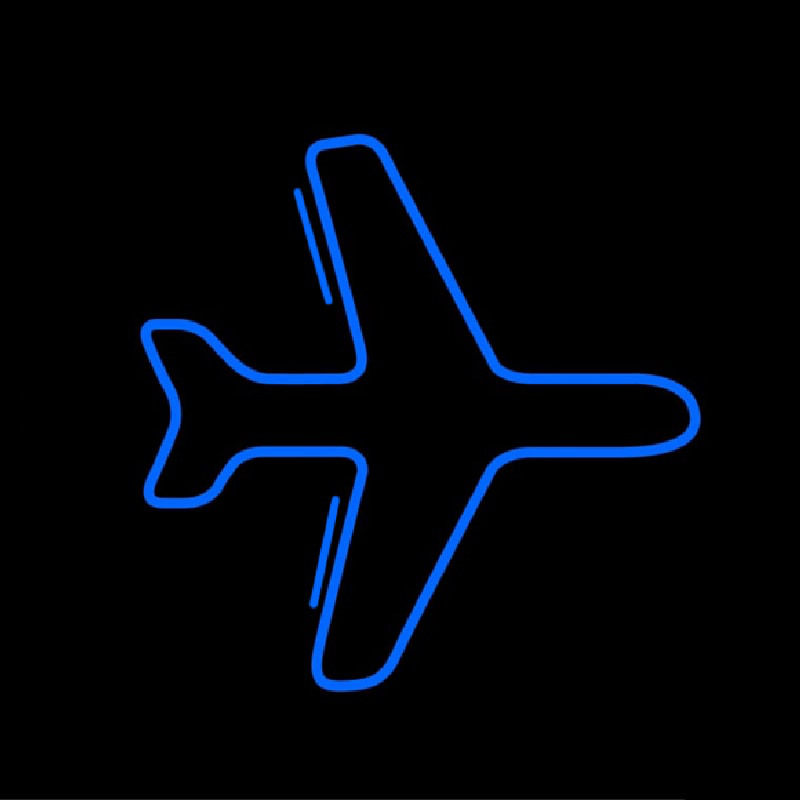 Custom Blue Airplane Logo Neon Sign USA