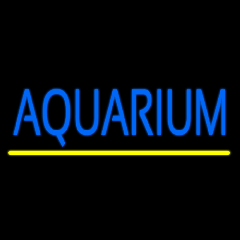 Custom Blue Aquarium Yellow Line Neon Sign USA