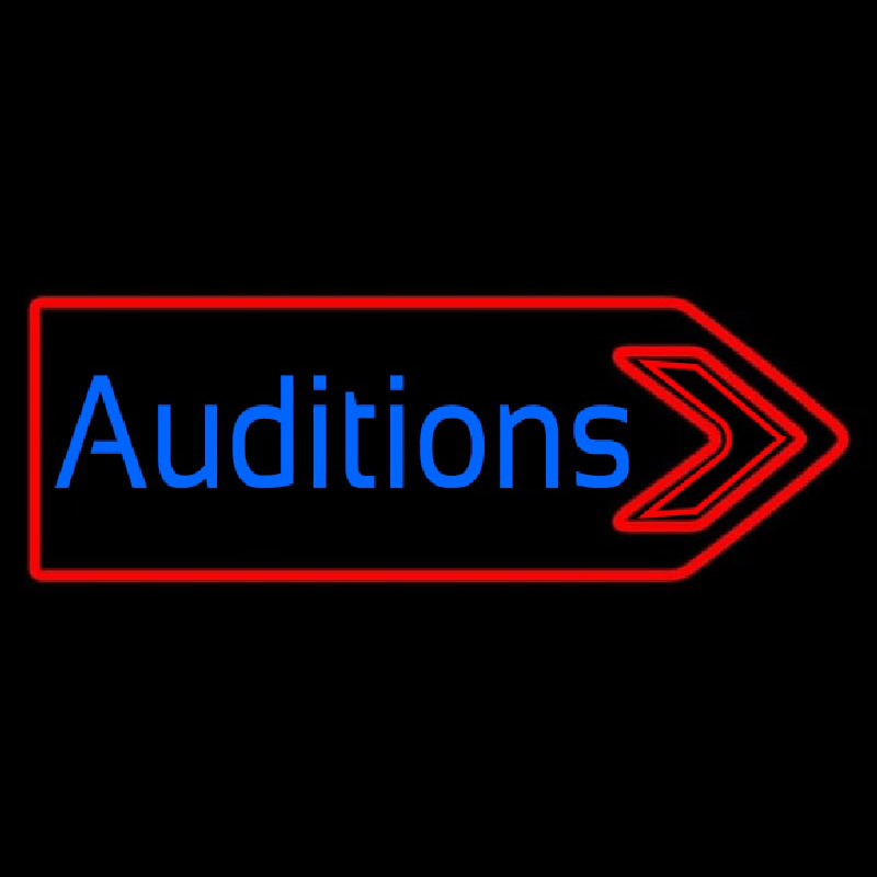 Custom Blue Auditions With Arrow Neon Sign USA