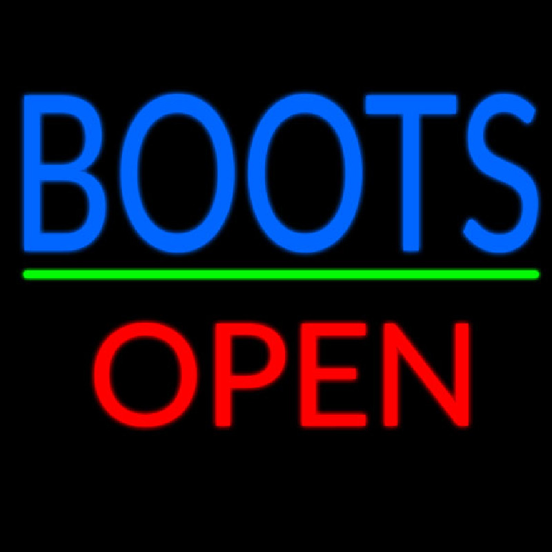Custom Blue Boots Open With Line Neon Sign USA