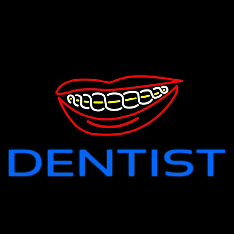 Custom Blue Braces Dentist Neon Sign USA