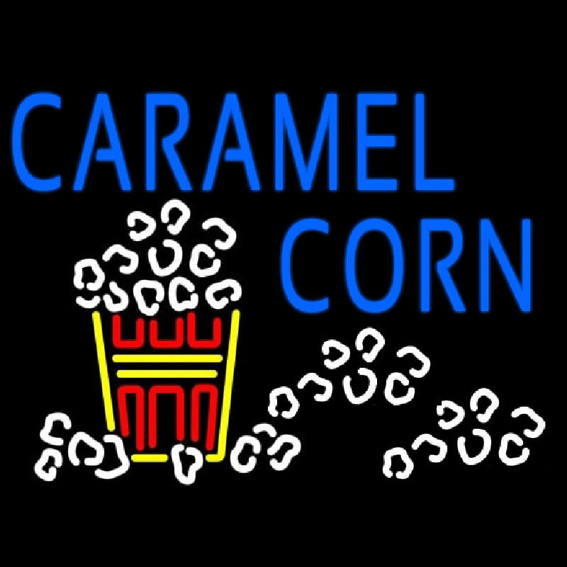 Custom Blue Caramel Corn With Logo Neon Sign USA