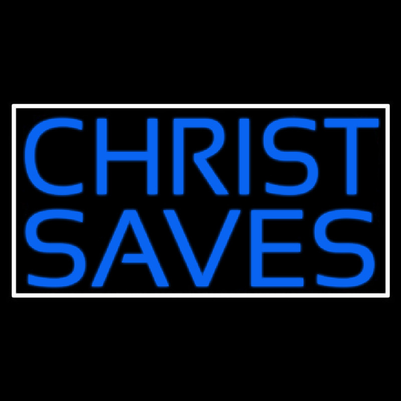 Custom Blue Christ Saves Neon Sign USA