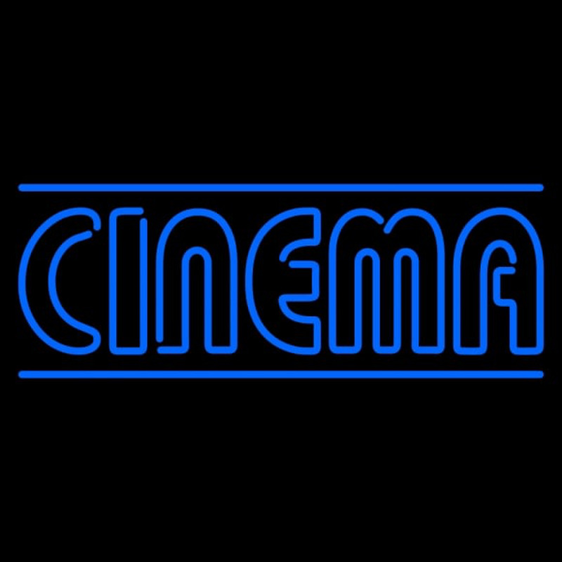 Custom Blue Cinema With Lines Neon Sign USA