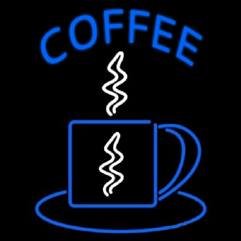 Custom Blue Coffee Cup Neon Sign USA
