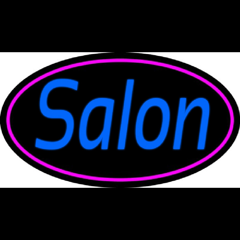 Custom Blue Cursive Salon Neon Sign USA