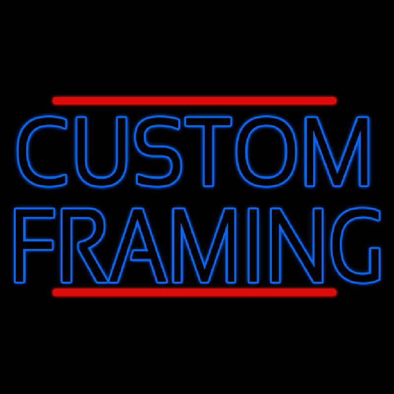 Custom Blue Custom Framing With Lines Neon Sign USA