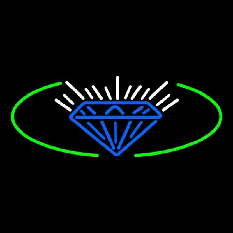 Custom Blue Diamond Logo Neon Sign USA