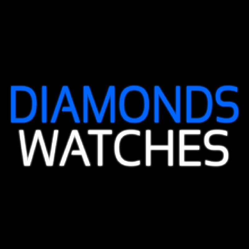 Custom Blue Diamonds White Watches Neon Sign USA