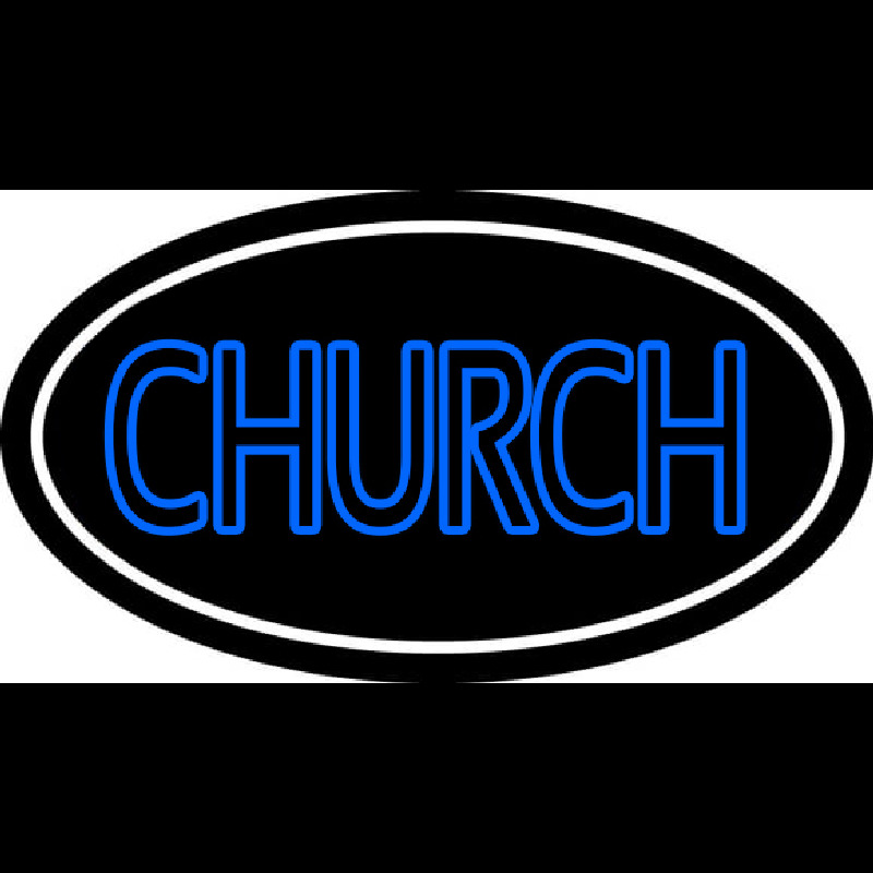Custom Blue Double Stroke Church Neon Sign USA