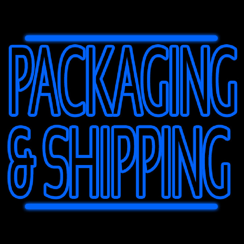 Custom Blue Double Stroke Packaging And Shipping Neon Sign USA